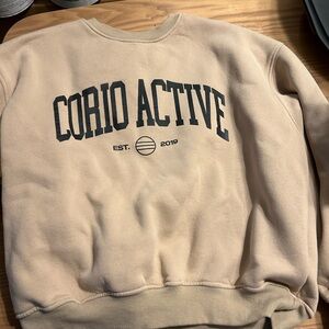 Corio Casual Tan Sweatshirt with black logos